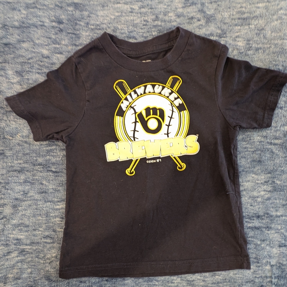 Genuine Merchandise 3T Milwaukee Brewers T-Shirt - Black and Yellow